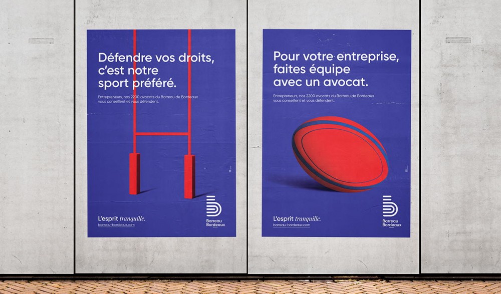 Affiches de la campagne B2B pour le Barreau de Bordeaux